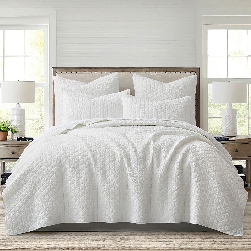 Levtex Home Rowan Quilt Set or Shams, White, Full/Queen