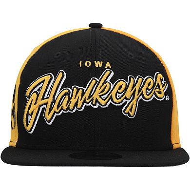 Men's New Era Black Iowa Hawkeyes Outright 9FIFTY Snapback Hat