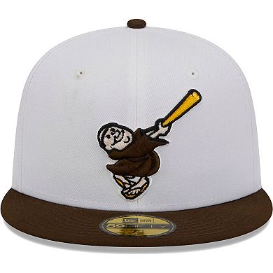 Men's New Era White/Brown San Diego Padres Optic 59FIFTY Fitted Hat