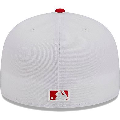 Men's New Era White/Red Los Angeles Dodgers Optic 59FIFTY Fitted Hat