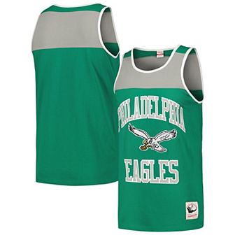 Men's Mitchell & Ness Kelly Green/Silver Philadelphia Eagles Heritage Colorblock Tank Top
