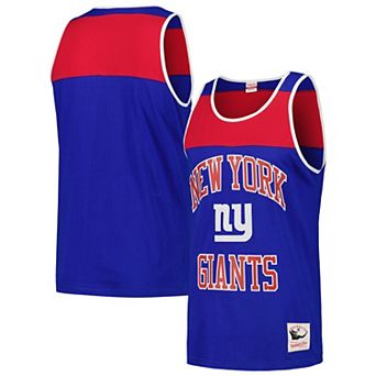Men's Mitchell & Ness Royal/Red New York Giants Heritage Colorblock Tank Top