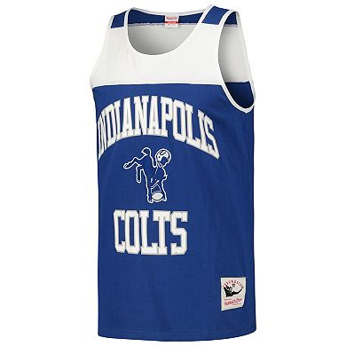 Men's Mitchell & Ness Royal/White Indianapolis Colts  Heritage Colorblock Tank Top