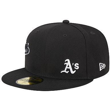 Men's New Era Black Oakland Athletics Jersey 59FIFTY Fitted Hat