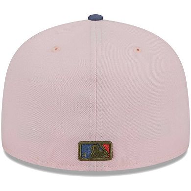 Men's New Era Pink/Blue Chicago Cubs Olive Undervisor 59FIFTY Fitted Hat