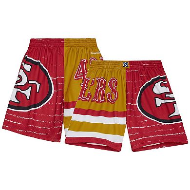 Men's Mitchell & Ness Scarlet San Francisco 49ers Jumbotron 3.0 Shorts