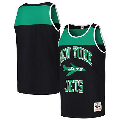 Men's Mitchell & Ness Black/Green New York Jets  Heritage Colorblock Tank Top