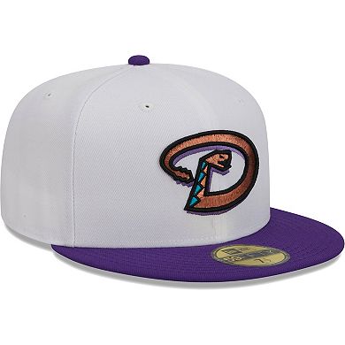 Men's New Era White/Purple Arizona Diamondbacks Optic 59FIFTY Fitted Hat