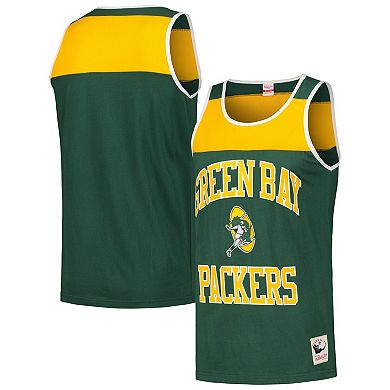 Men's Mitchell & Ness Green/Gold Green Bay Packers Heritage Colorblock Tank Top