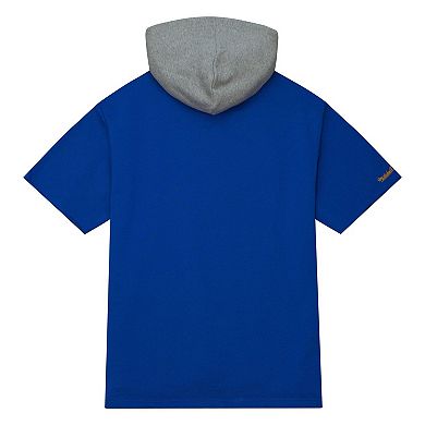 Men's Mitchell & Ness Royal Los Angeles Rams Postgame Short Sleeve Hoodie