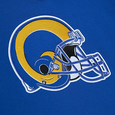 Men's Mitchell & Ness Royal Los Angeles Rams Postgame Short Sleeve Hoodie