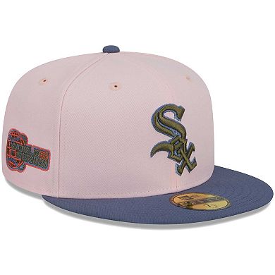 Men's New Era Pink/Blue Chicago White Sox  Olive Undervisor 59FIFTY Fitted Hat