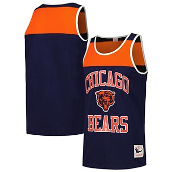 Men's Mitchell & Ness Navy/Orange Chicago Bears Heritage Colorblock Tank Top