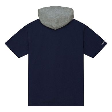 Men's Mitchell & Ness Navy Dallas Cowboys Postgame Short Sleeve Hoodie
