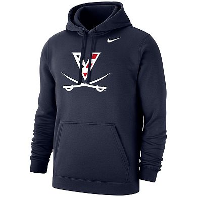 Men's Nike  Navy Virginia Cavaliers Red, White & Hoo Club Fleece Pullover Hoodie