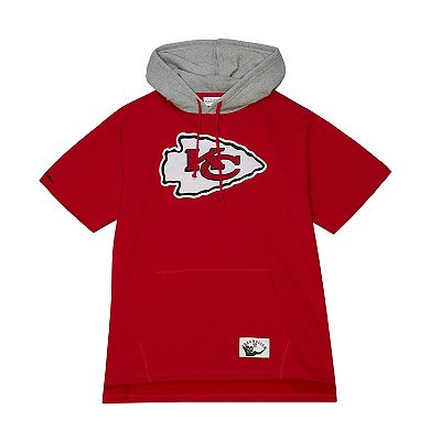 Men's Mitchell & Ness Red Kansas City Chiefs Postgame Short Sleeve Hoodie