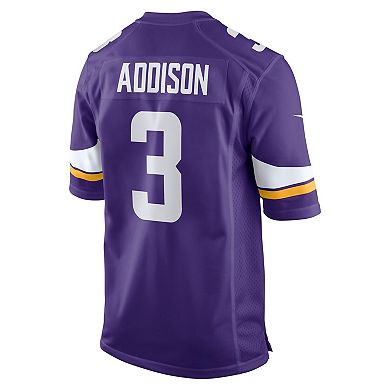 Men's Nike Jordan Addison Purple Minnesota Vikings 2023 NFL Draft First Round Pick Game Jersey