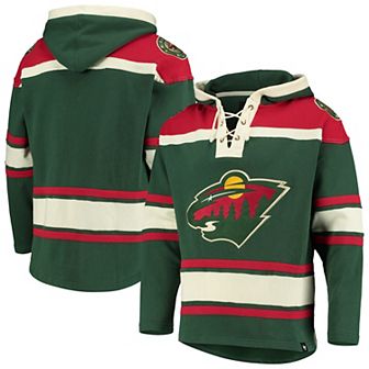Men's '47 Green Minnesota Wild Superior Lacer Pullover Hoodie