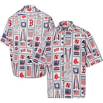 Men's Reyn Spooner White Boston Red Sox Americana Button-Up Shirt