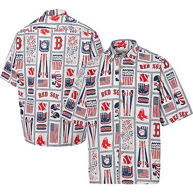 Men's Reyn Spooner White Boston Red Sox Americana Button-Up Shirt