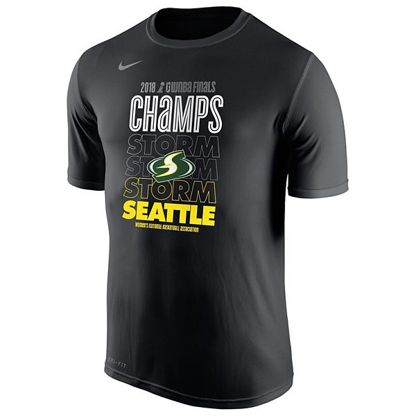 Men's Nike Black Seattle Storm 2018 WNBA Champions Locker Room T-Shirt