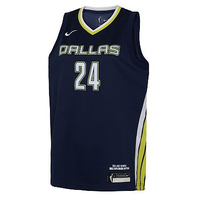 Youth Nike Arike Ogunbowale Navy Dallas Wings 2021 Explorer Edition Victory Player Jersey