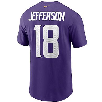 Men's Nike Justin Jefferson Purple Minnesota Vikings Player Name & Number T-Shirt