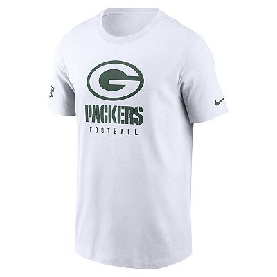 Men s Nike White Green Bay Packers Sideline Performance T Shirt