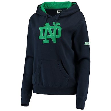Women's Stadium Athletic Navy Notre Dame Fighting Irish Big Logo Pullover Hoodie
