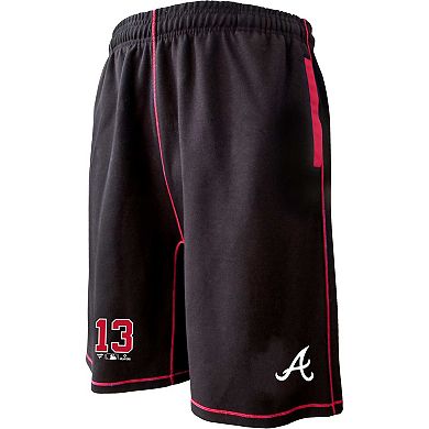 Men's Ronald AcuÃ±a Jr. Black Atlanta Braves Big & Tall Stitched Double-Knit Shorts