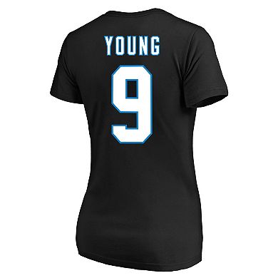 Women's Bryce Young Black Carolina Panthers Plus Size Fair Catch Name & Number Scoop Neck T-Shirt