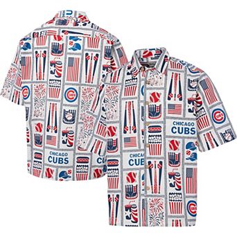 Men's Reyn Spooner White Chicago Cubs Americana Button-Up Shirt