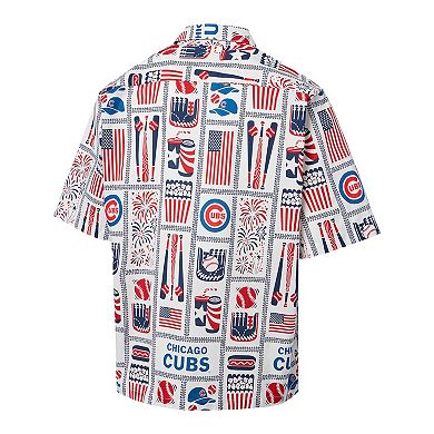 Men's Reyn Spooner White Chicago Cubs Americana Button-Up Shirt