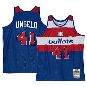 Men's Mitchell & Ness Wes Unseld Blue Washington Bullets Hardwood Classics Swingman Jersey