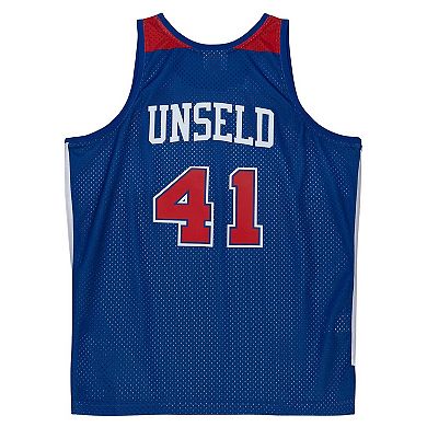Men's Mitchell & Ness Wes Unseld Blue Washington Bullets Hardwood Classics Swingman Jersey