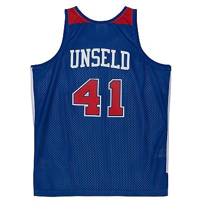 Men s Mitchell Ness Wes Unseld Blue Washington Bullets Hardwood Classics Swingman Jersey