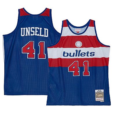 Men's Mitchell & Ness Wes Unseld Blue Washington Bullets Hardwood Classics Swingman Jersey