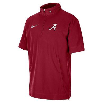 Men's Nike Crimson Alabama Crimson Tide Coaches Half-Zip Short Sleeve Jacket