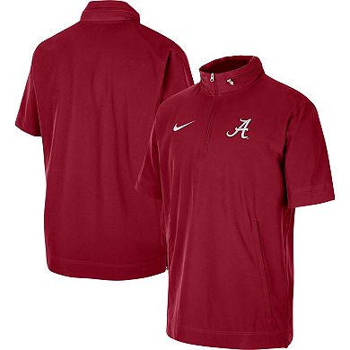 Men's Nike Crimson Alabama Crimson Tide Coaches Half-Zip Short Sleeve Jacket