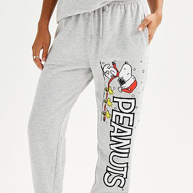 Juniors' Peanuts Graphic Joggers