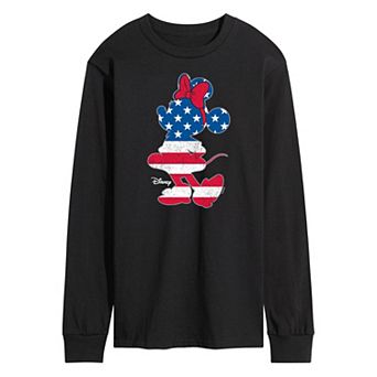 Disney's Minnie Mouse Men's Americana Long Sleeve Graphic Tee