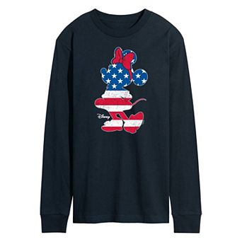 Disney's Minnie Mouse Men's Americana Long Sleeve Graphic Tee