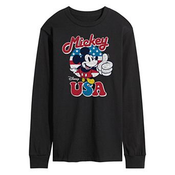 Disney's Mickey Mouse Men's USA Long Sleeve Graphic Tee
