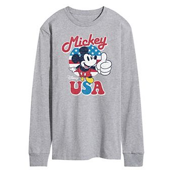 Disney's Mickey Mouse Men's USA Long Sleeve Graphic Tee