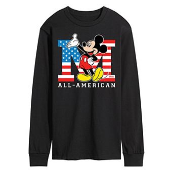 Disney's Mickey Mouse Men's Flag All American Long Sleeve
