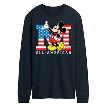 Disney's Mickey Mouse Men's Flag All American Long Sleeve