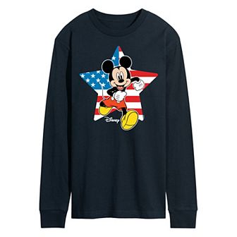 Disney's Mickey Mouse Men's USA Flag Long Sleeve