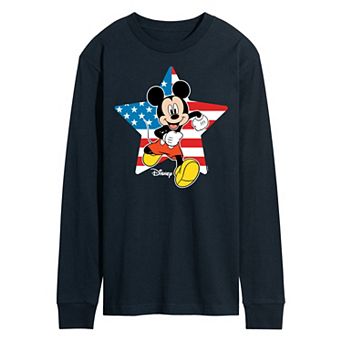 Disney's Mickey Mouse Men's USA Flag Long Sleeve