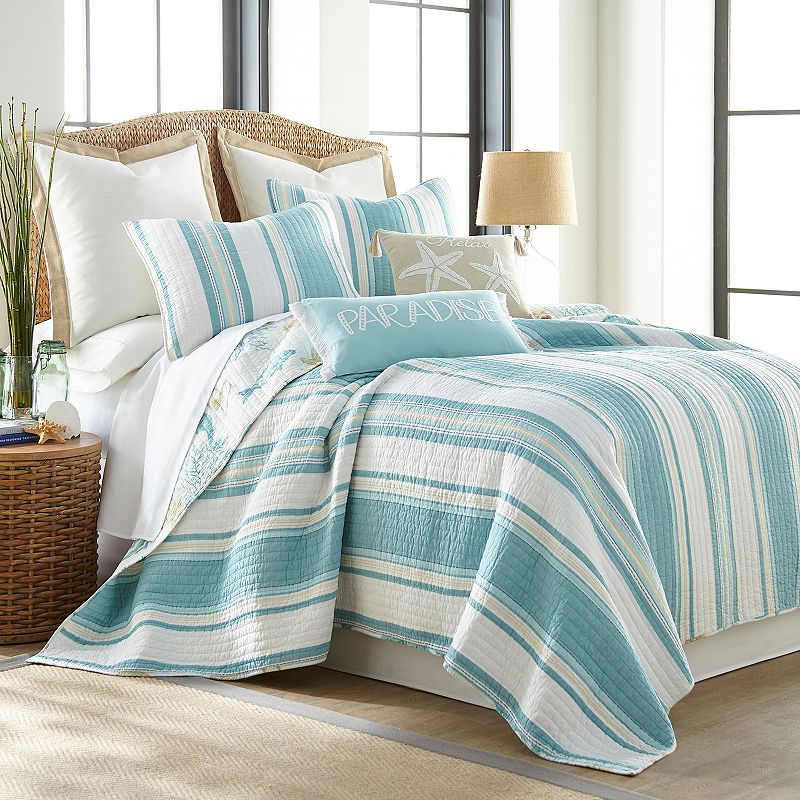 70389928 Levtex Home San Sebastian Quilt Set, Blue, Full/Qu sku 70389928