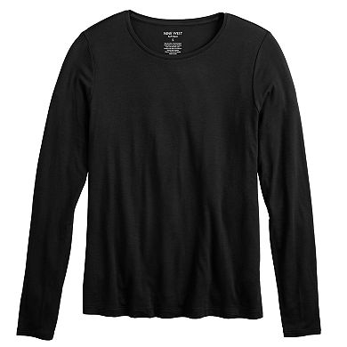 Petite Nine West Essential Long Sleeve Crewneck Tee
